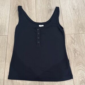 L'AGENCE Black Tank Top with Buttons